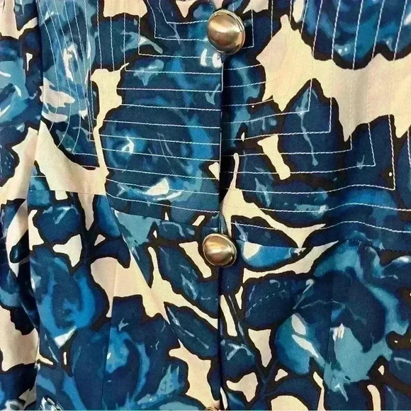 Etcetera Blue Floral Jacket Size 12 Coat - Picture 5 of 10